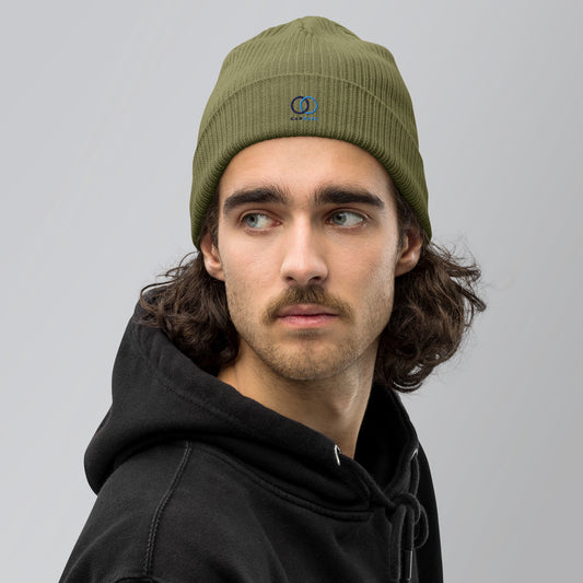 Cancard Organic Ribbed Beanie - Olive Green